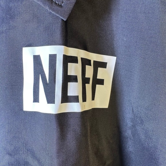 Neff Disney Mickey Mouse Coach Jacket Black Windbreaker Snap Front Womens Medium - Picture 10 of 14